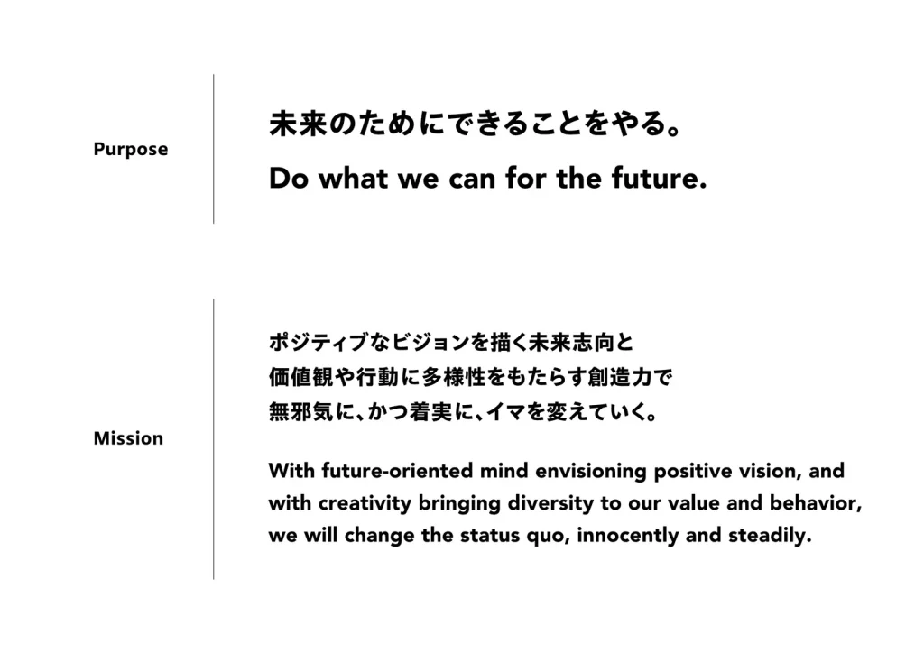 envisionのパーパスとミッションを表す図